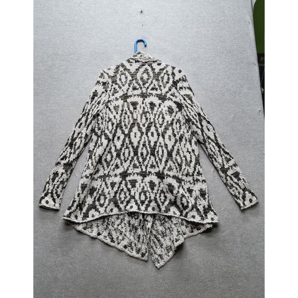 Lucky Brand Women Cardigan L‎ Black Geometric Metallic Aztec Coastal Grandmother - Picture 8 of 9